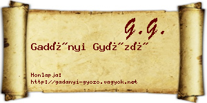 Gadányi Győző névjegykártya